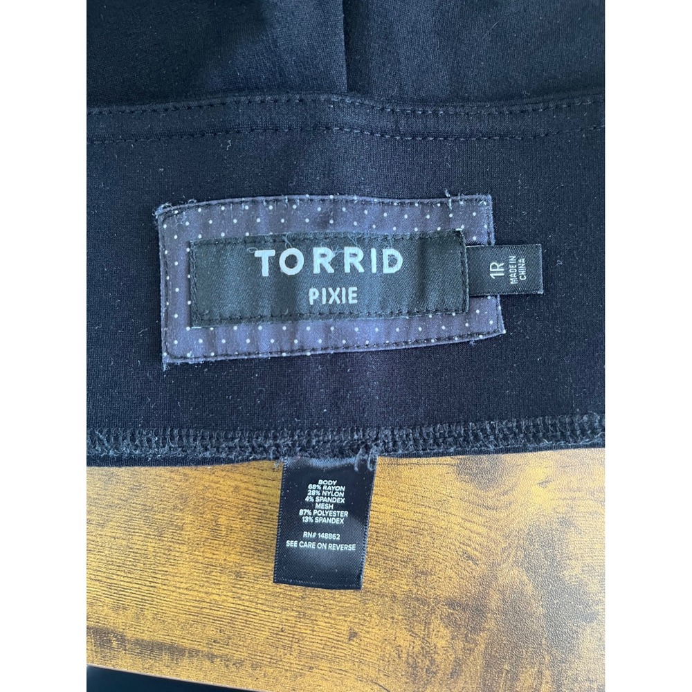 Torrid Pixie Skinny Pants Womans 1R Black High Rise Stretch Ankle Career Pull On - Picture 6 of 7